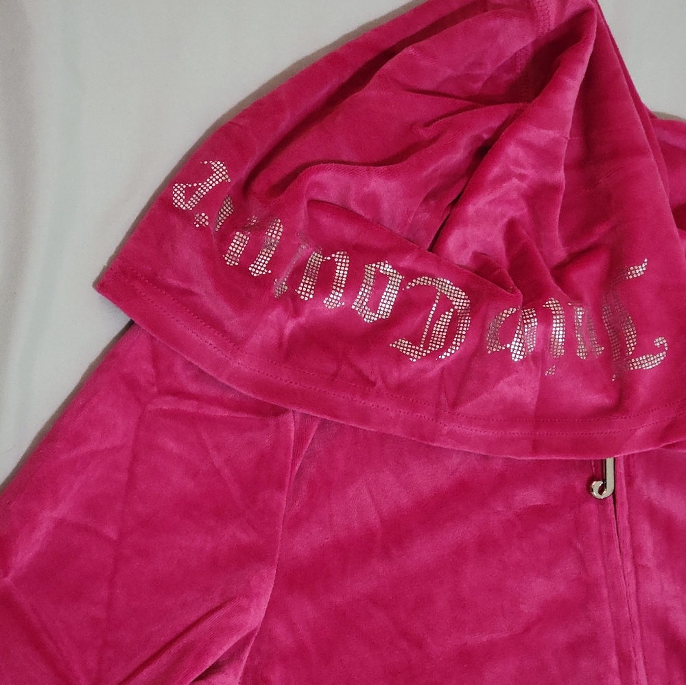 JUICY COUTURE VELVET HOODIE HOT PINK Y2K | L/G (12/14 KIDS)